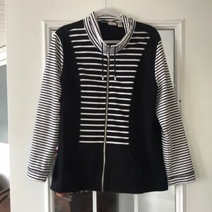 Chico’s Zenergy Striped Black and White Women's Jacket